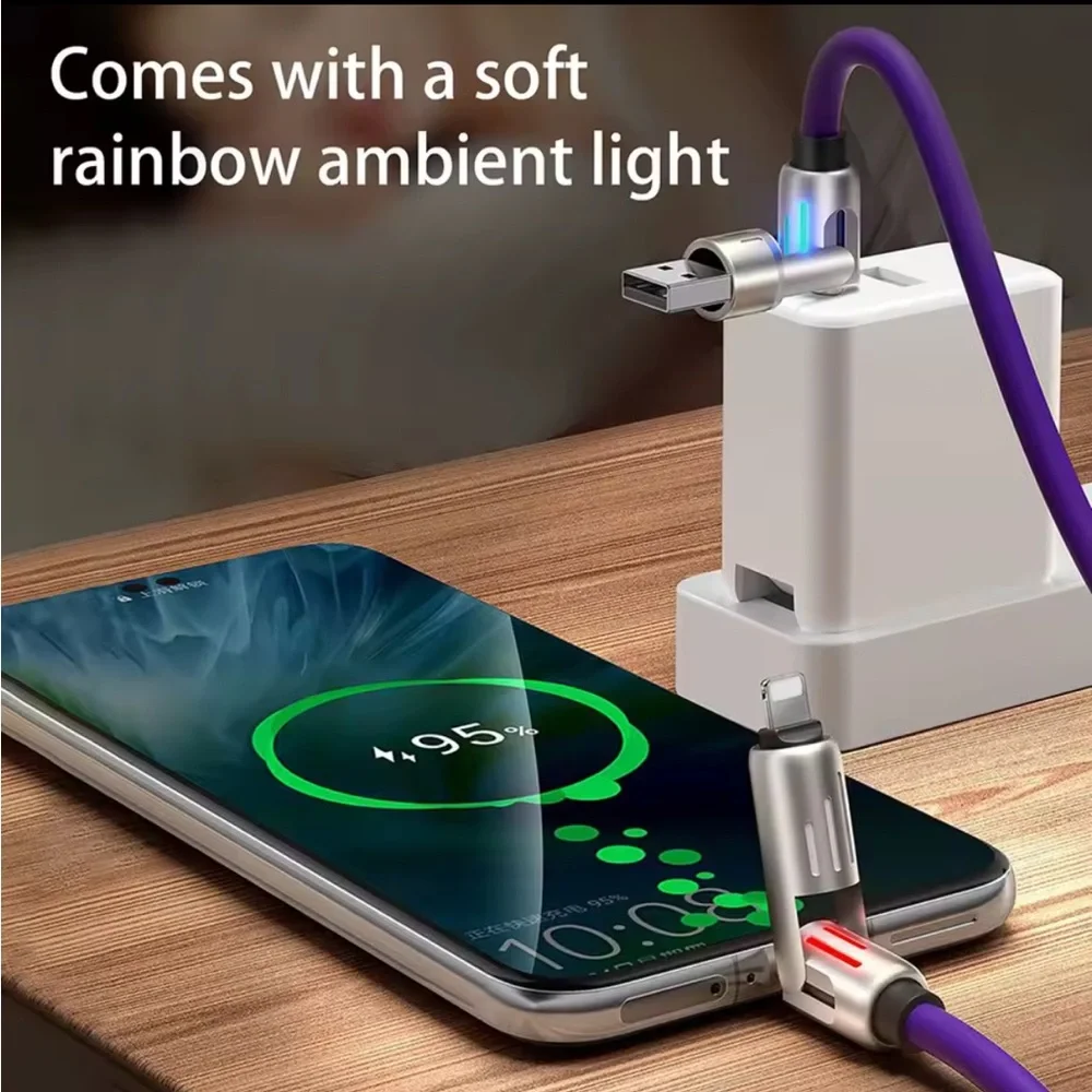 NIB ✌️240W 2-IN-2✌️Fast data cable charger >> 4-in-1 >> purple/black/blue